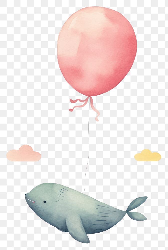 PNG Whale animal balloon cartoon. AI generated Image by rawpixel.