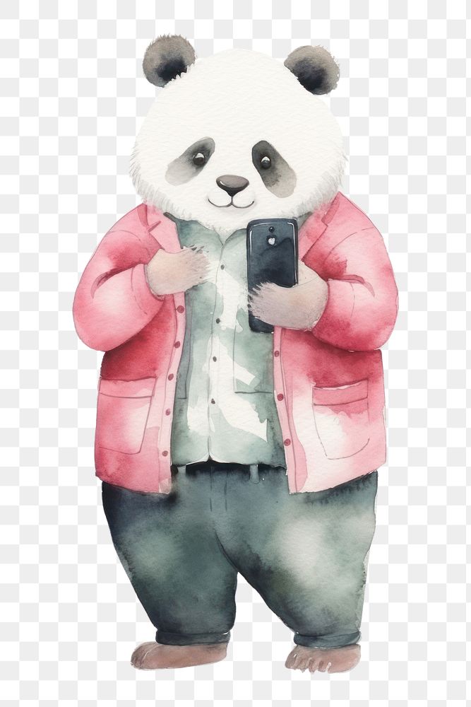 PNG Business panda cartoon mammal animal. AI generated Image by rawpixel.