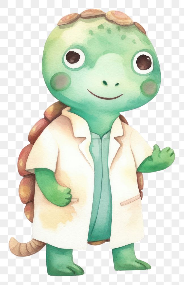 PNG Cute turtle doctor cartoon toy  