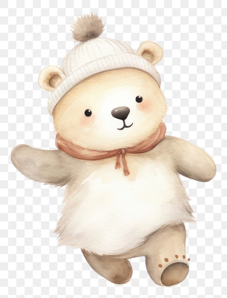 PNG Cute white bear snowman cartoon animal. 