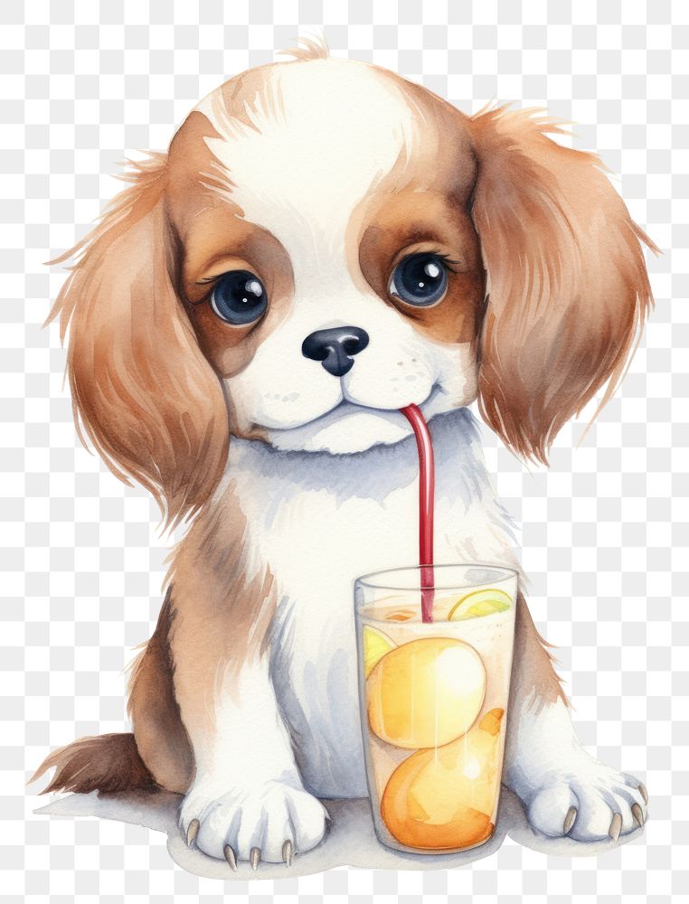 PNG Animal drink dog cartoon. AI generated Image by rawpixel.