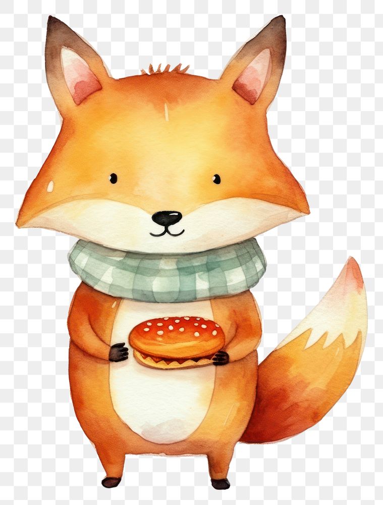 PNG Cute fox cartoon mammal animal. AI generated Image by rawpixel.