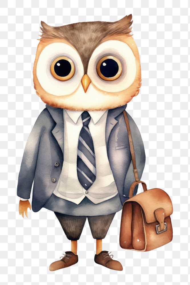 PNG Cute owl cartoon bag white background. AI generated Image by rawpixel.