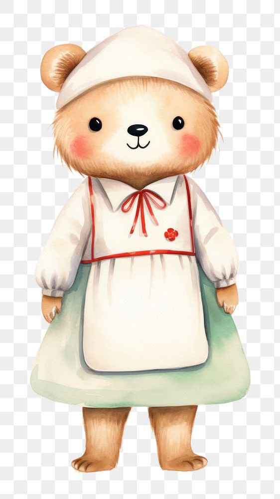 PNG Bear nurse cartoon cute toy. 