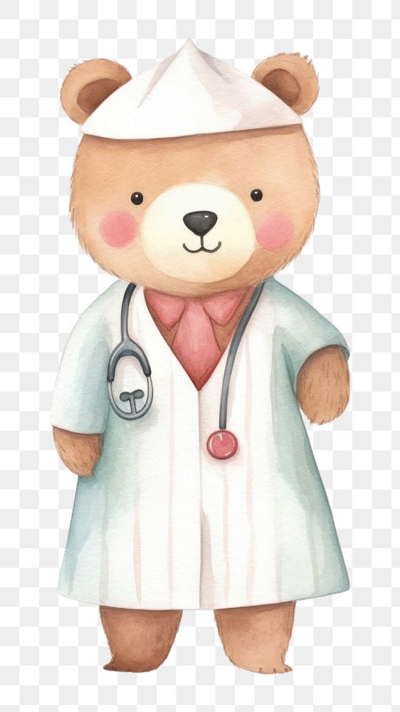 PNG Bear nurse cartoon cute toy. 