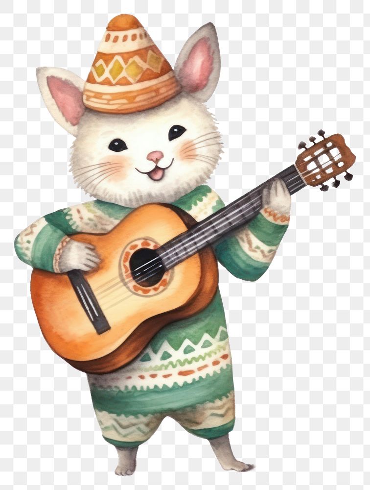 PNG Fox dancing cartoon guitar cute. AI generated Image by rawpixel.