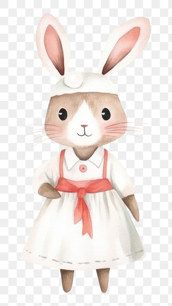 PNG Rabbit nurse cartoon animal cute. AI generated Image by rawpixel.