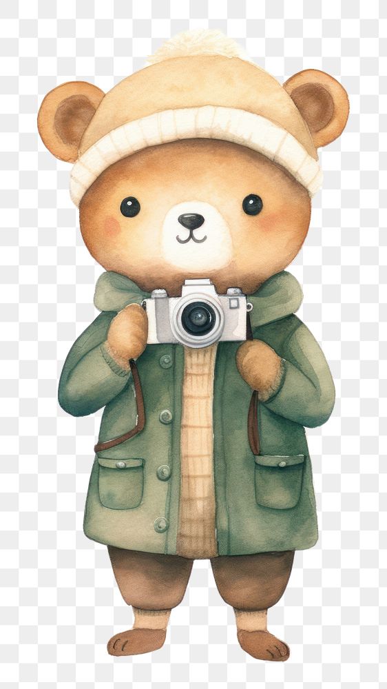 PNG Influencer holding cartoon camera. 