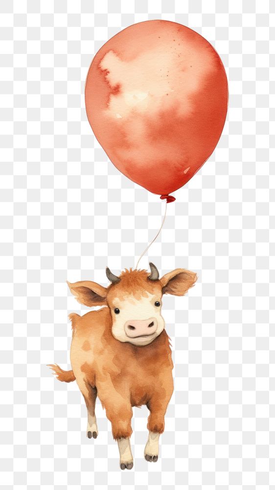 PNG Cute animal livestock balloon mammal. AI generated Image by rawpixel.