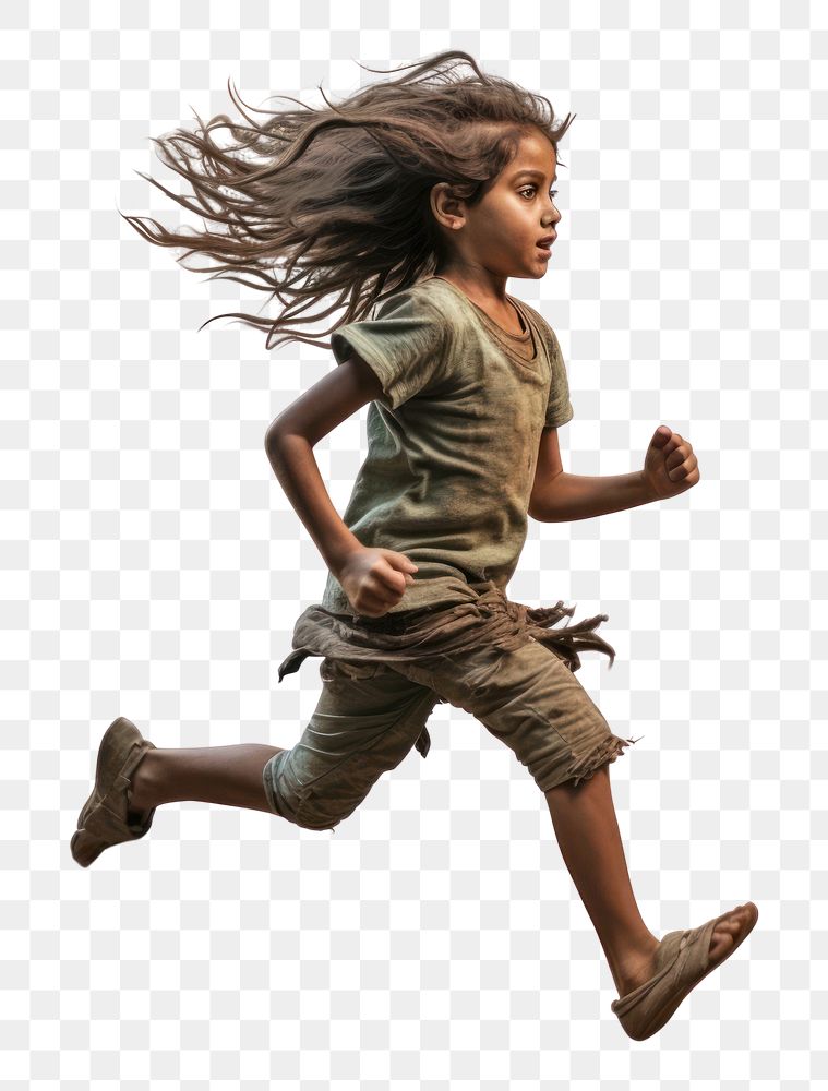 PNG Babaylan Girl recreation running jumping. AI generated Image by rawpixel.