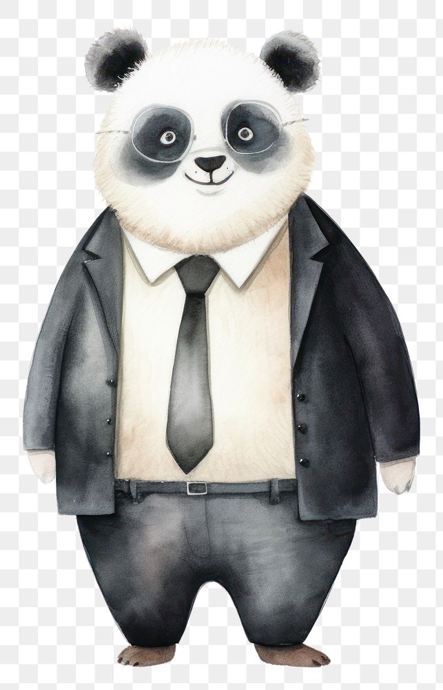 PNG Panda businessperson cartoon cute toy. AI generated Image by rawpixel.