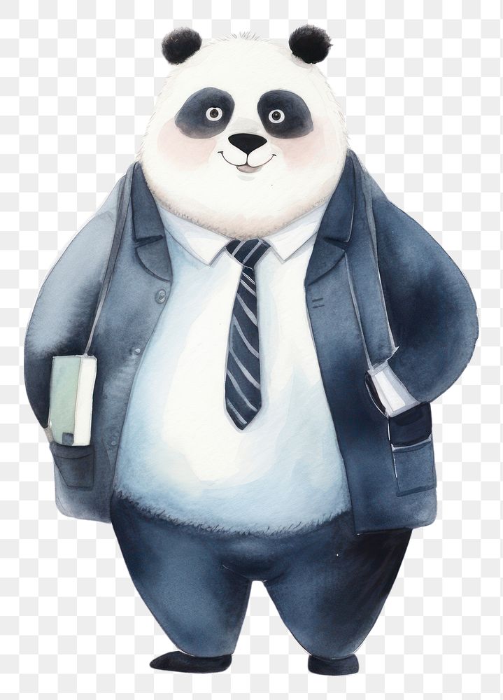 PNG Panda businessperson cartoon mammal bear. 