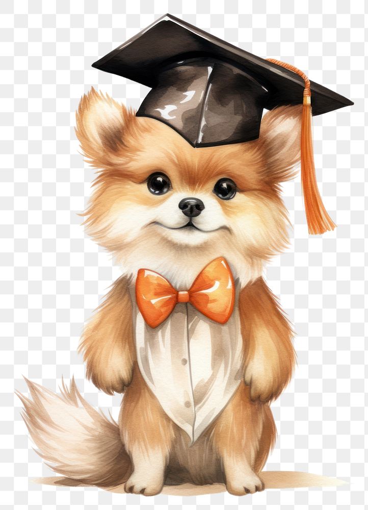 PNG Graduation hat animal mammal cute. AI generated Image by rawpixel.