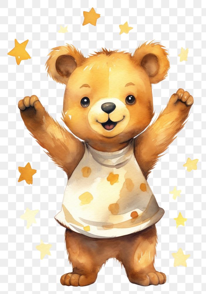 PNG Bear cheers mammal animal toy. AI generated Image by rawpixel.