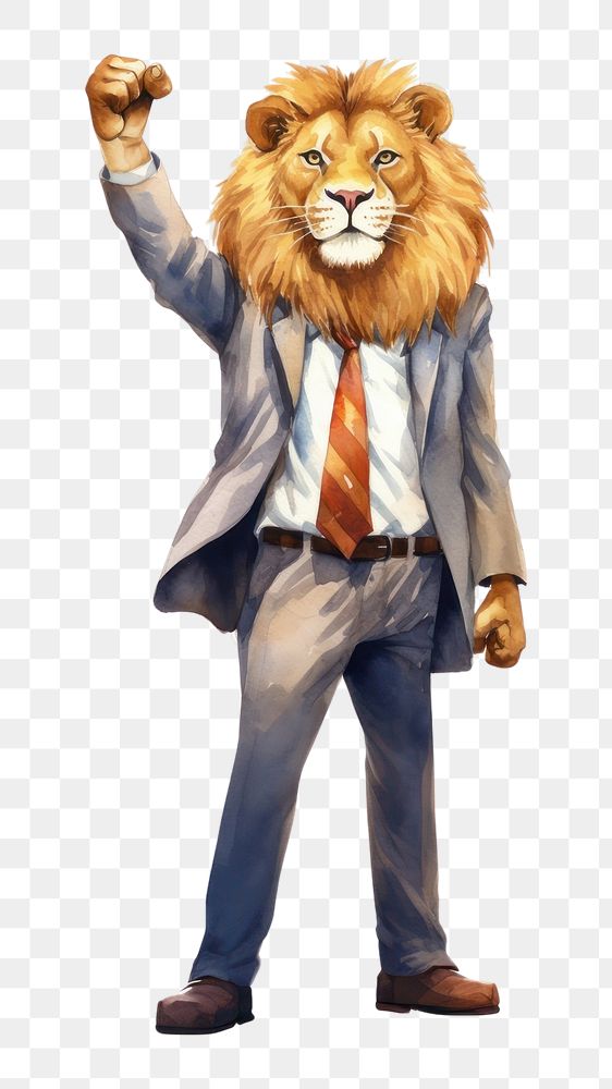 PNG Lion business suit mammal animal adult. AI generated Image by rawpixel.