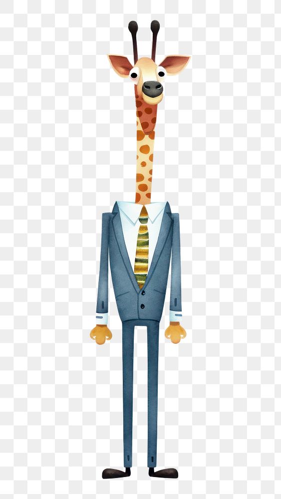 PNG Giraffe animal cartoon mammal. AI generated Image by rawpixel.