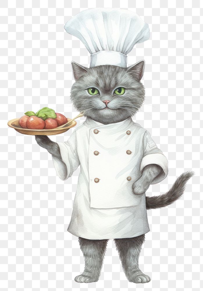 PNG Chef mammal cat white background. AI generated Image by rawpixel.