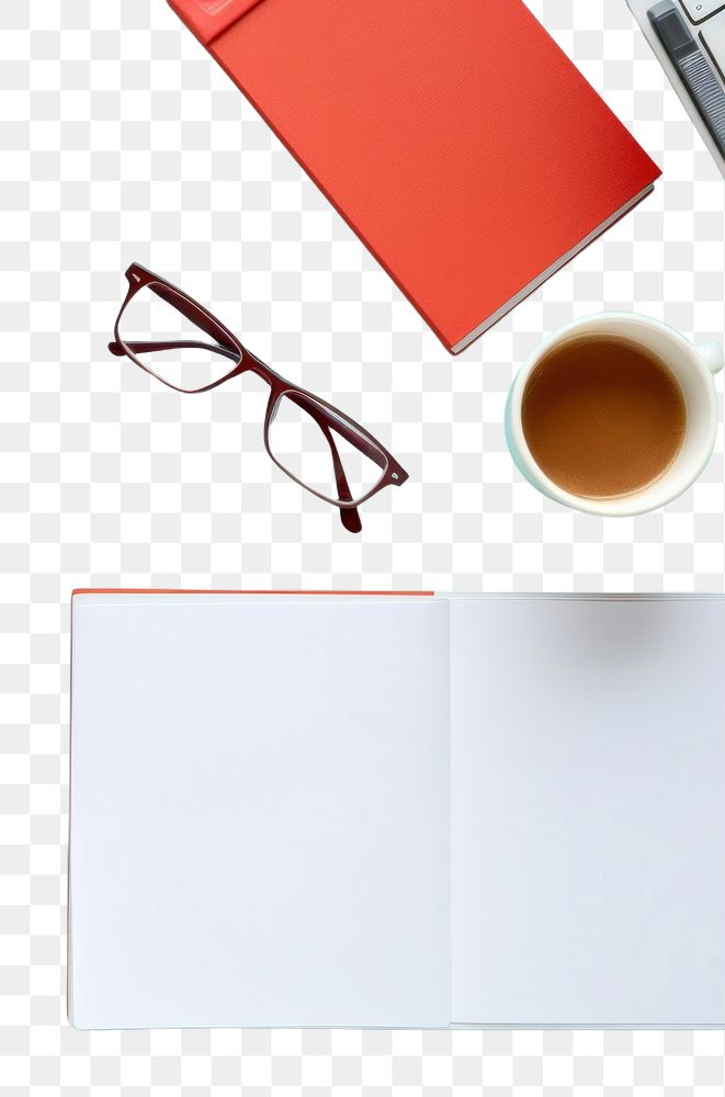 PNG  Publication glasses table book. AI generated Image by rawpixel.