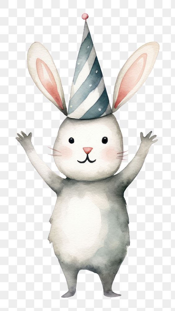 PNG Cute rabbit character cartoon animal hat. AI generated Image by rawpixel.
