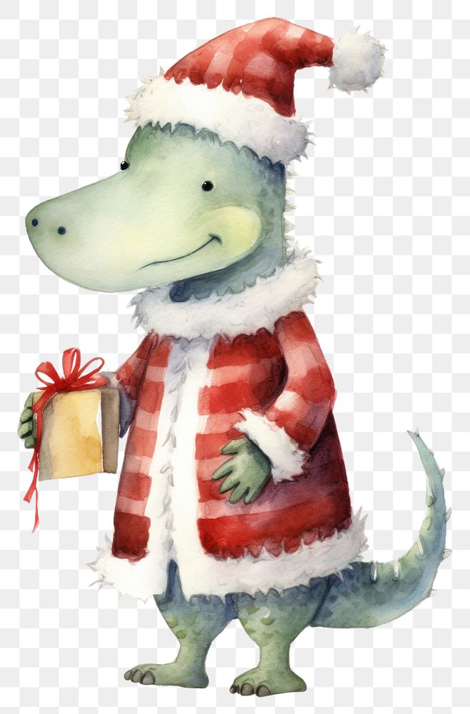 PNG Cute alligator christmas cartoon animal. 