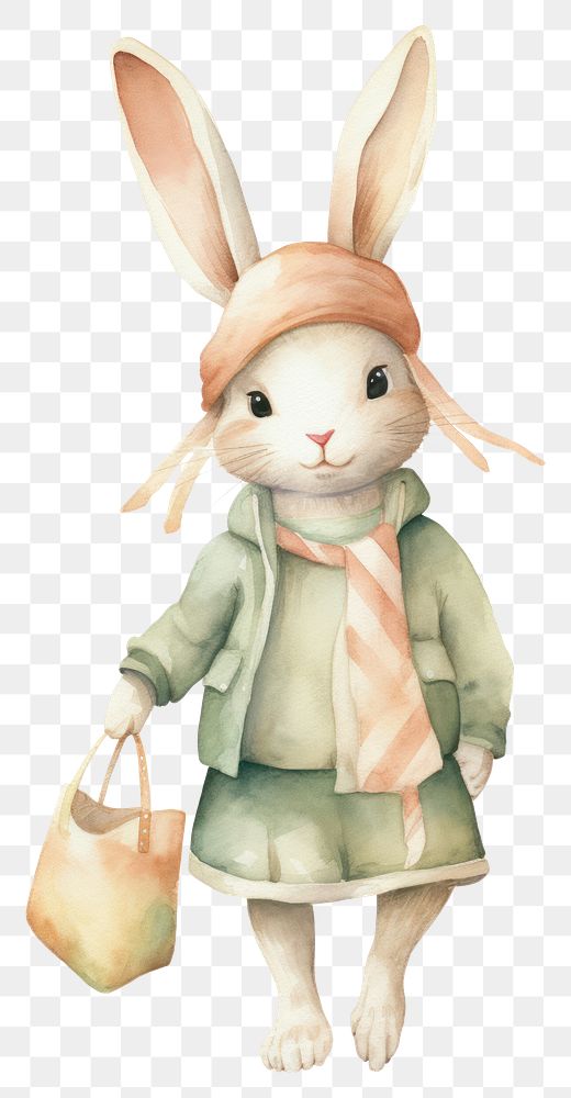 PNG Cute rabbit walking cartoon animal. AI generated Image by rawpixel.