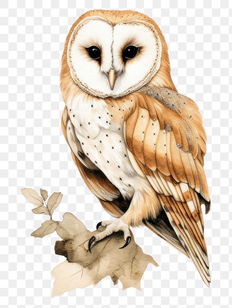 PNG  Common barn owl animal bird creativity. AI generated Image by rawpixel.