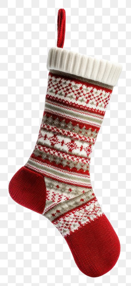 PNG A christmas sock hanging holiday white background celebration