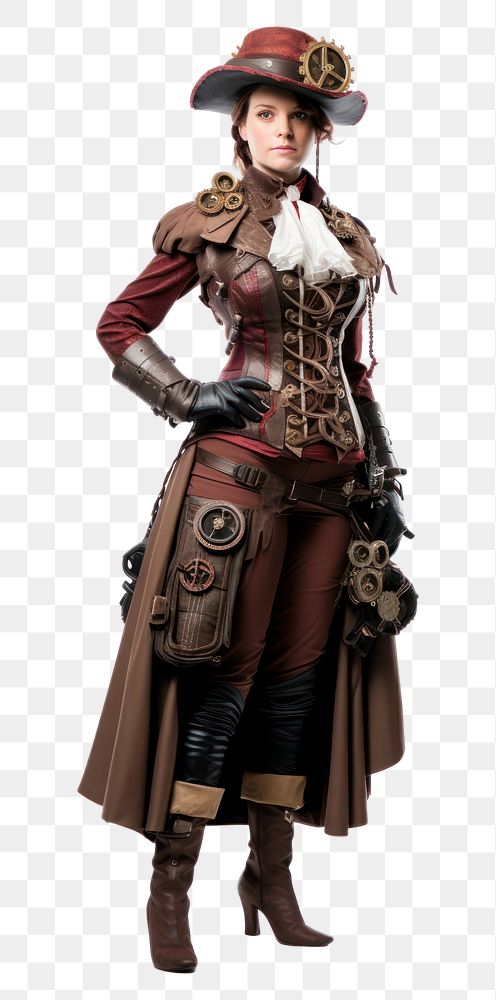PNG Steampunk costume adult woman coat. AI generated Image by rawpixel.