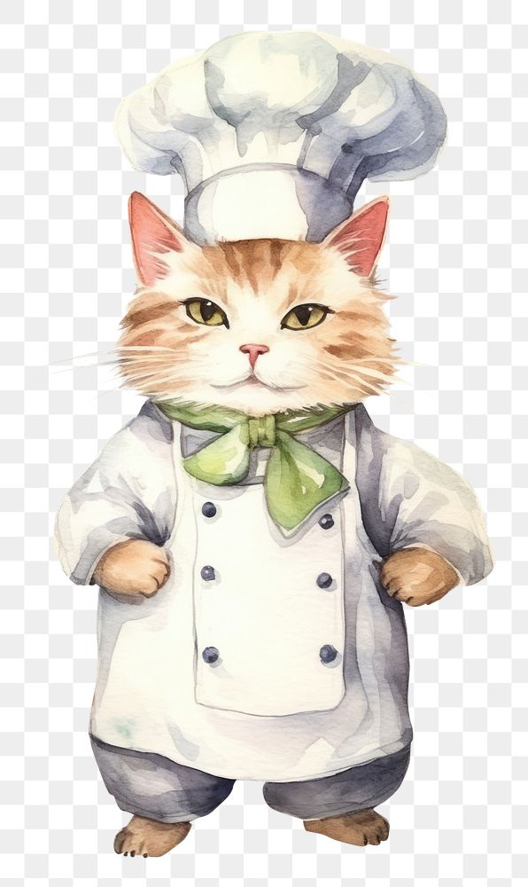 PNG Uniform mammal chef cat. AI generated Image by rawpixel.