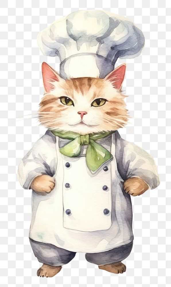 PNG Uniform mammal chef cat. 