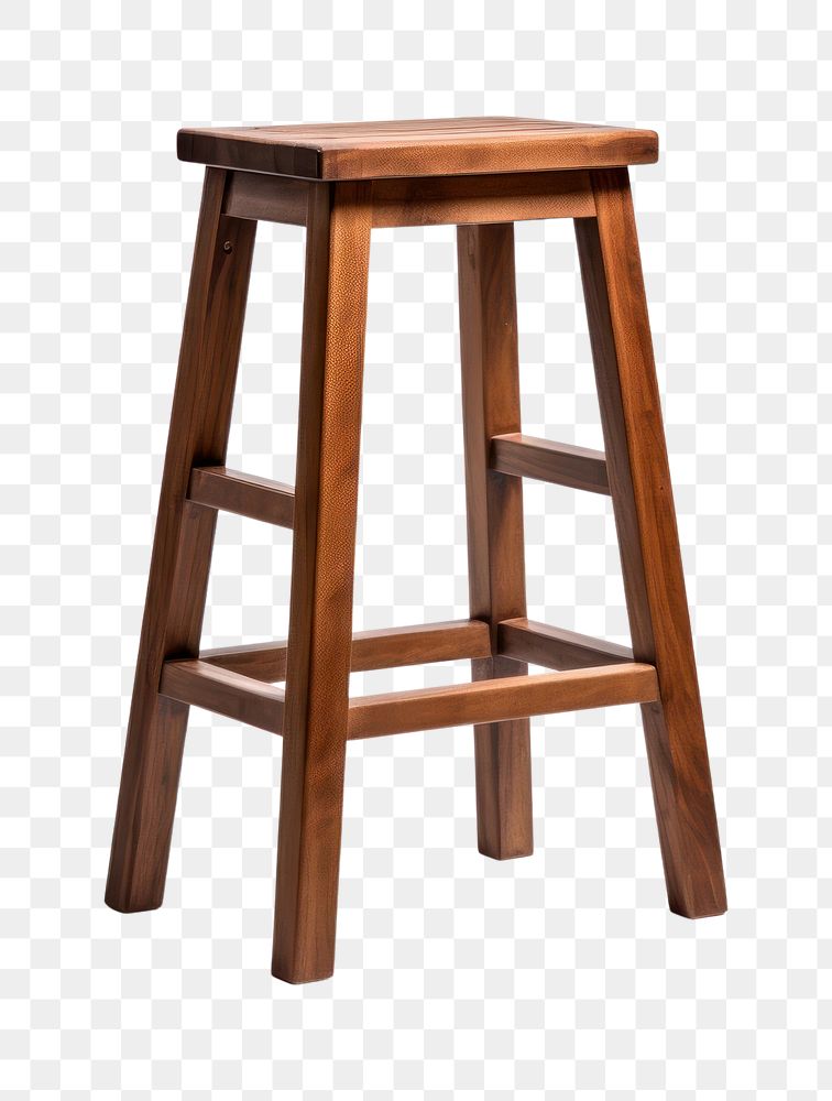PNG Tall wooden bar furniture stool white background. AI generated Image by rawpixel.