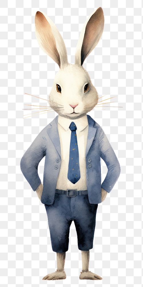 PNG  Rabbit businessperson mammal animal white. AI generated Image by rawpixel.