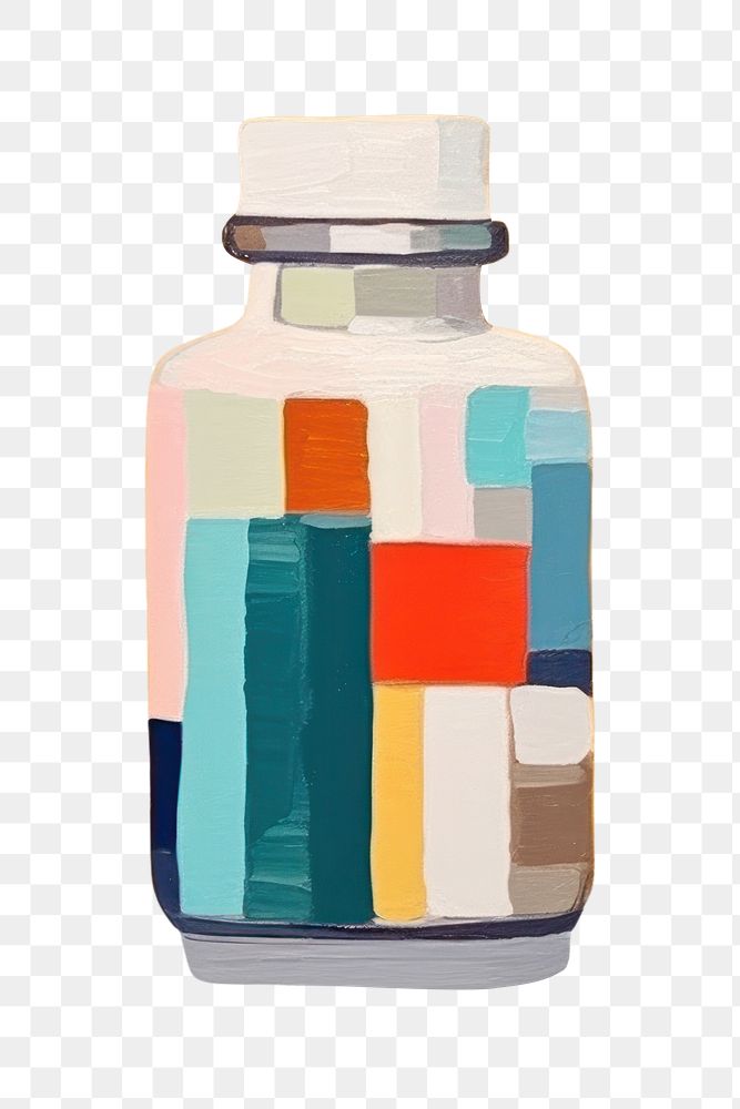 PNG Medicine bottle art jar container. AI generated Image by rawpixel.
