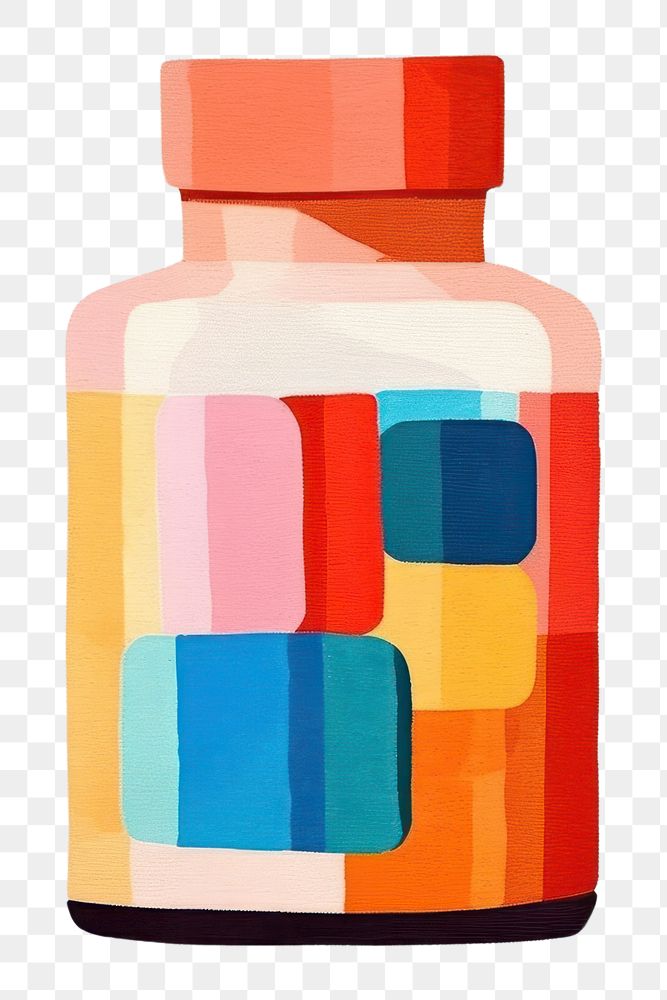 PNG Medicine bottle art painting creativity. AI generated Image by rawpixel.