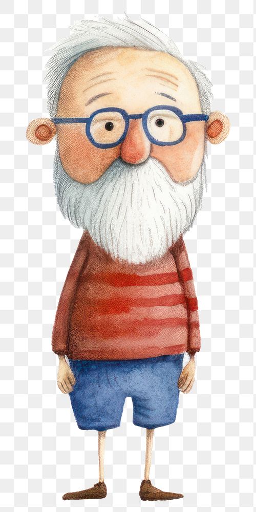 PNG  Old man cartoon white background nutcracker. AI generated Image by rawpixel.