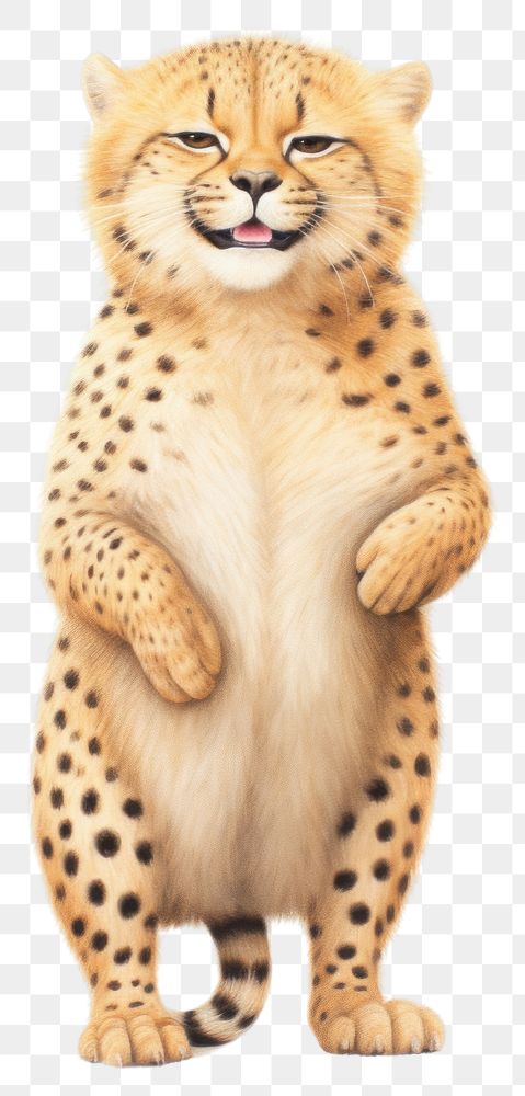 PNG  Cheetah wildlife drawing mammal. AI generated Image by rawpixel.