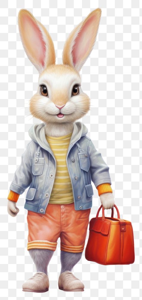 PNG Fashion rabbit shopping animal mammal cute. 