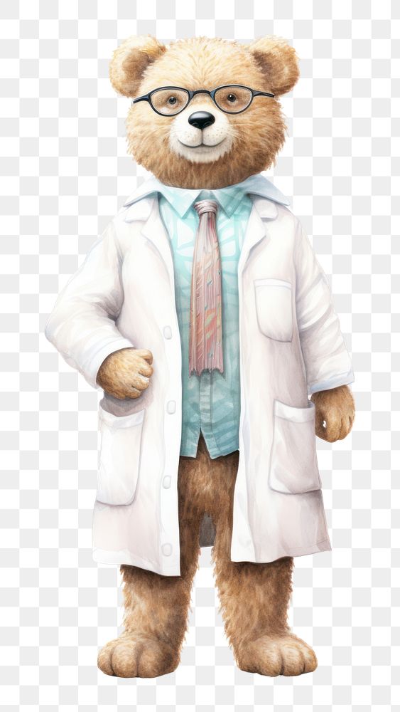 PNG  Bear doctor toy white background representation. AI generated Image by rawpixel.