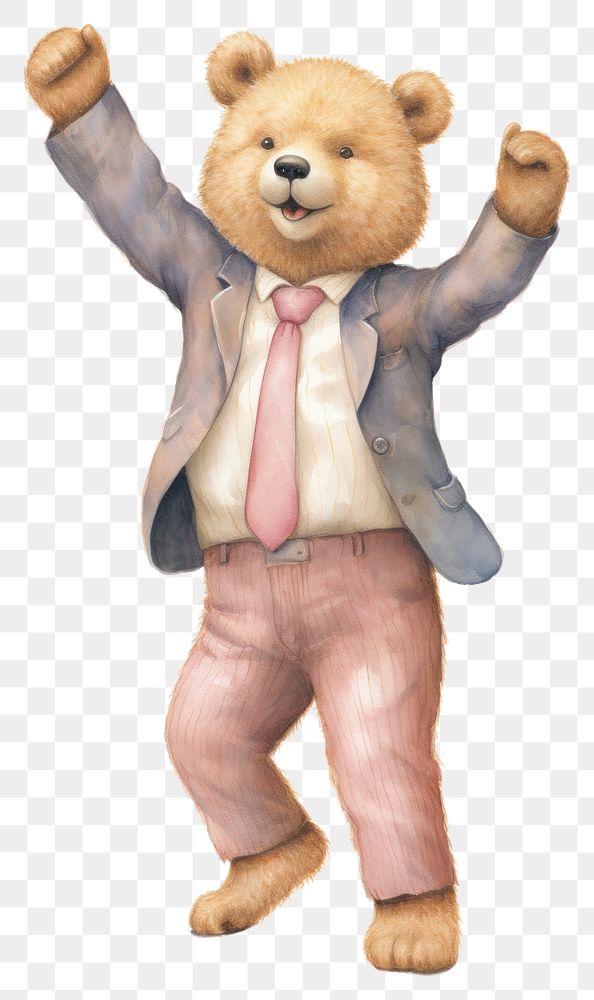 PNG Teddy bear business suit standing drawing mammal. 