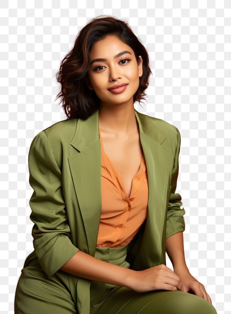 PNG A american asian woman portrait sitting person. AI generated Image by rawpixel.