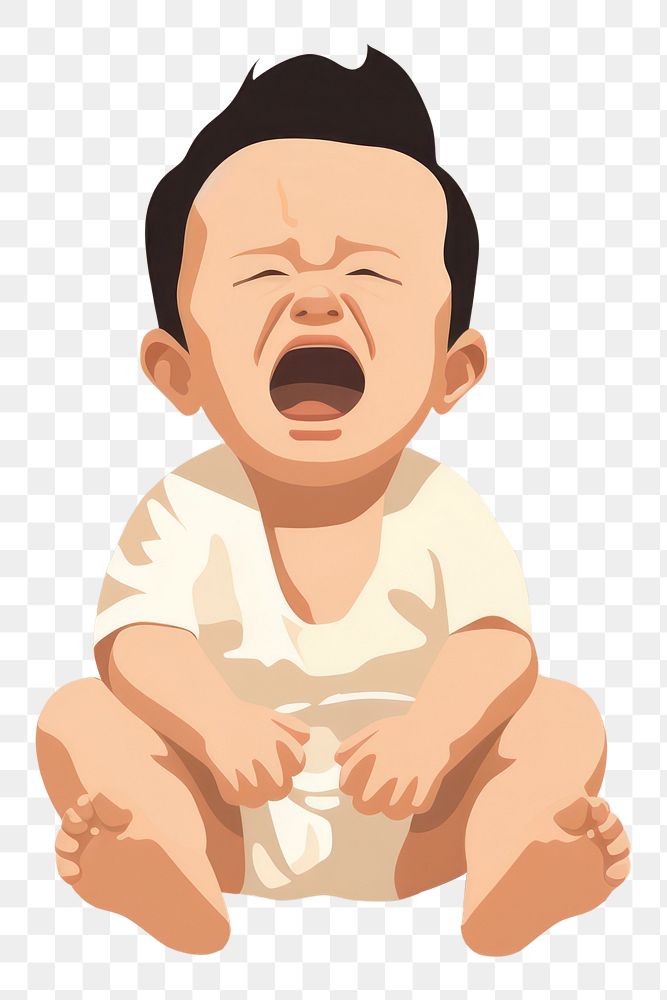 PNG Young baby crying relaxation babyhood. AI generated Image by rawpixel.