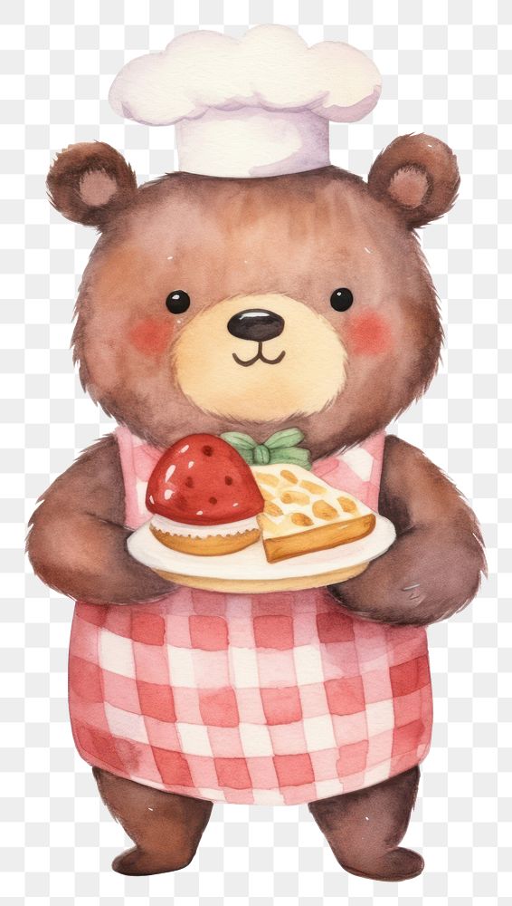 PNG Bear waiter cartoon food cute. 