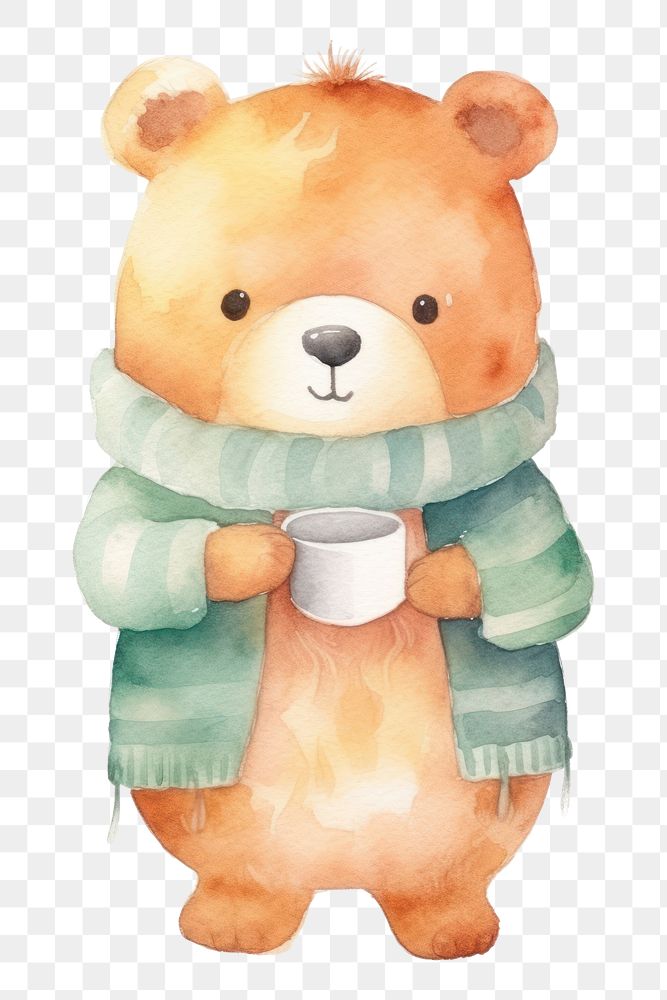 PNG Cup cartoon cute bear. AI generated Image by rawpixel.
