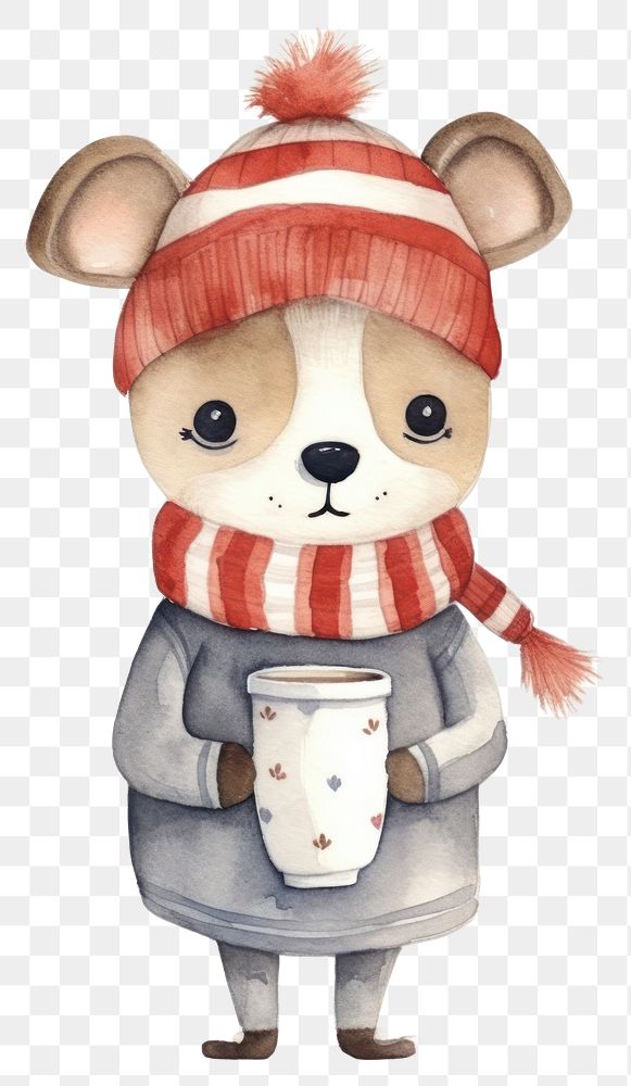 PNG Cup drinking cartoon winter. AI generated Image by rawpixel.