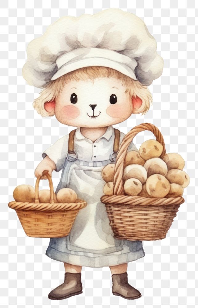 PNG Sheep chef basket holding cartoon. AI generated Image by rawpixel.