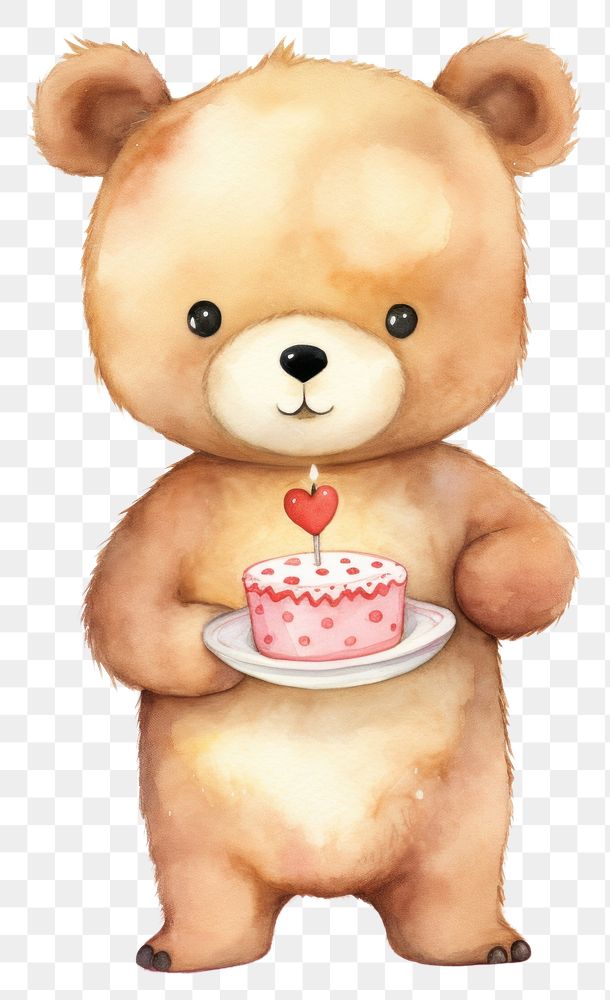 PNG Cute bear cake dessert cartoon. AI generated Image by rawpixel.