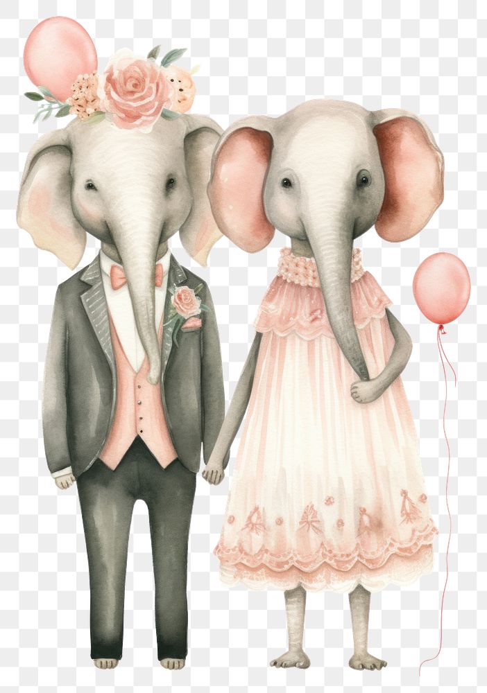 PNG Animal wedding cartoon mammal cute. 