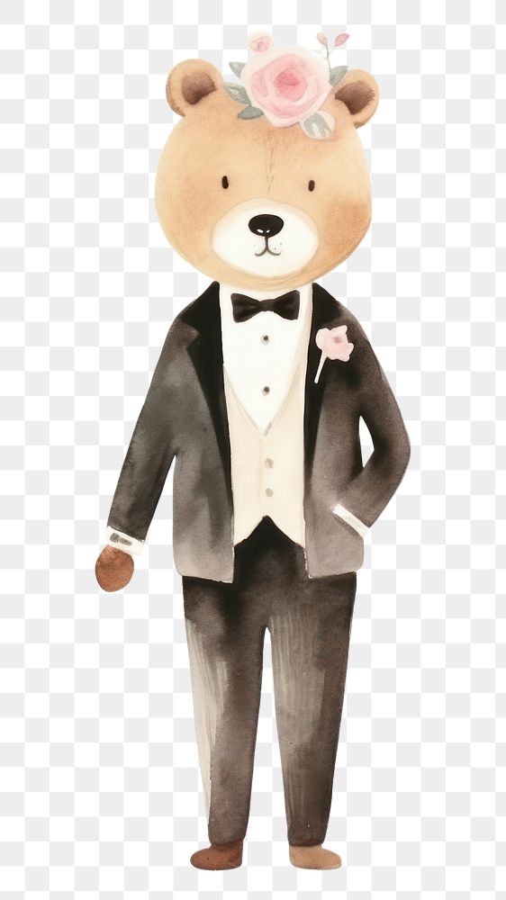 PNG Animal wedding cartoon toy white background. AI generated Image by rawpixel.