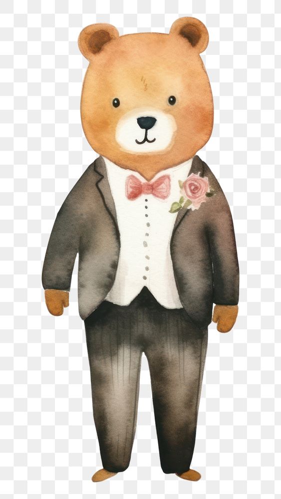 PNG Animal wedding cartoon doll toy. AI generated Image by rawpixel.