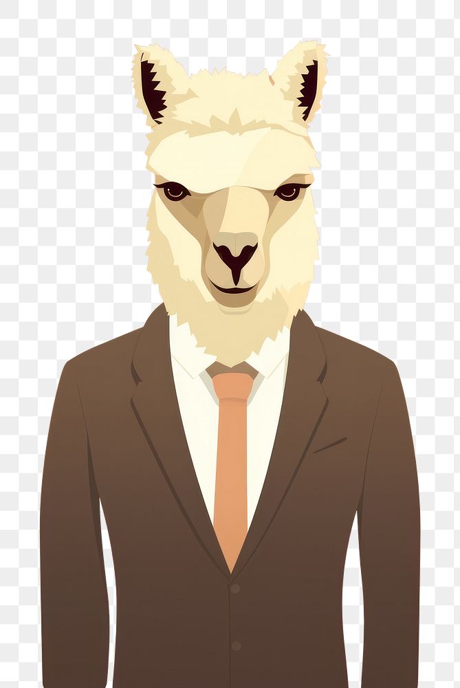 PNG Alpaca wearing a suit animal mammal adult. 